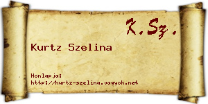 Kurtz Szelina névjegykártya